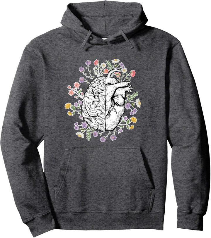 Anatomie von Kopf und Herz Gehirn Pullover Hoodie