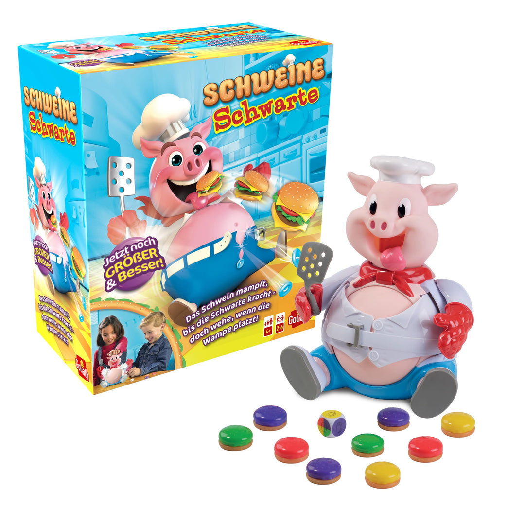 Goliath Schweine Schwarte - Lustiges Kinder-Brettspiel ab 4 Jahren, Füttere den Schweinchen und verm