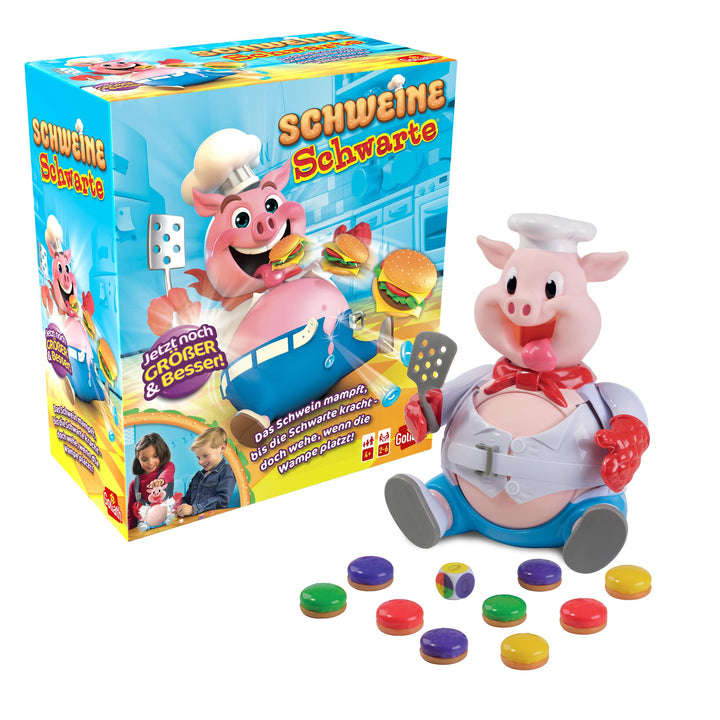 Goliath Schweine Schwarte - Lustiges Kinder-Brettspiel ab 4 Jahren, Füttere den Schweinchen und verm