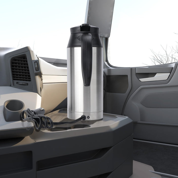Wasserkocher 24V, 600ml 240W Auto Edelstahl Wasserkocher,für Fernverkehr Autofahrt Camping im Freien