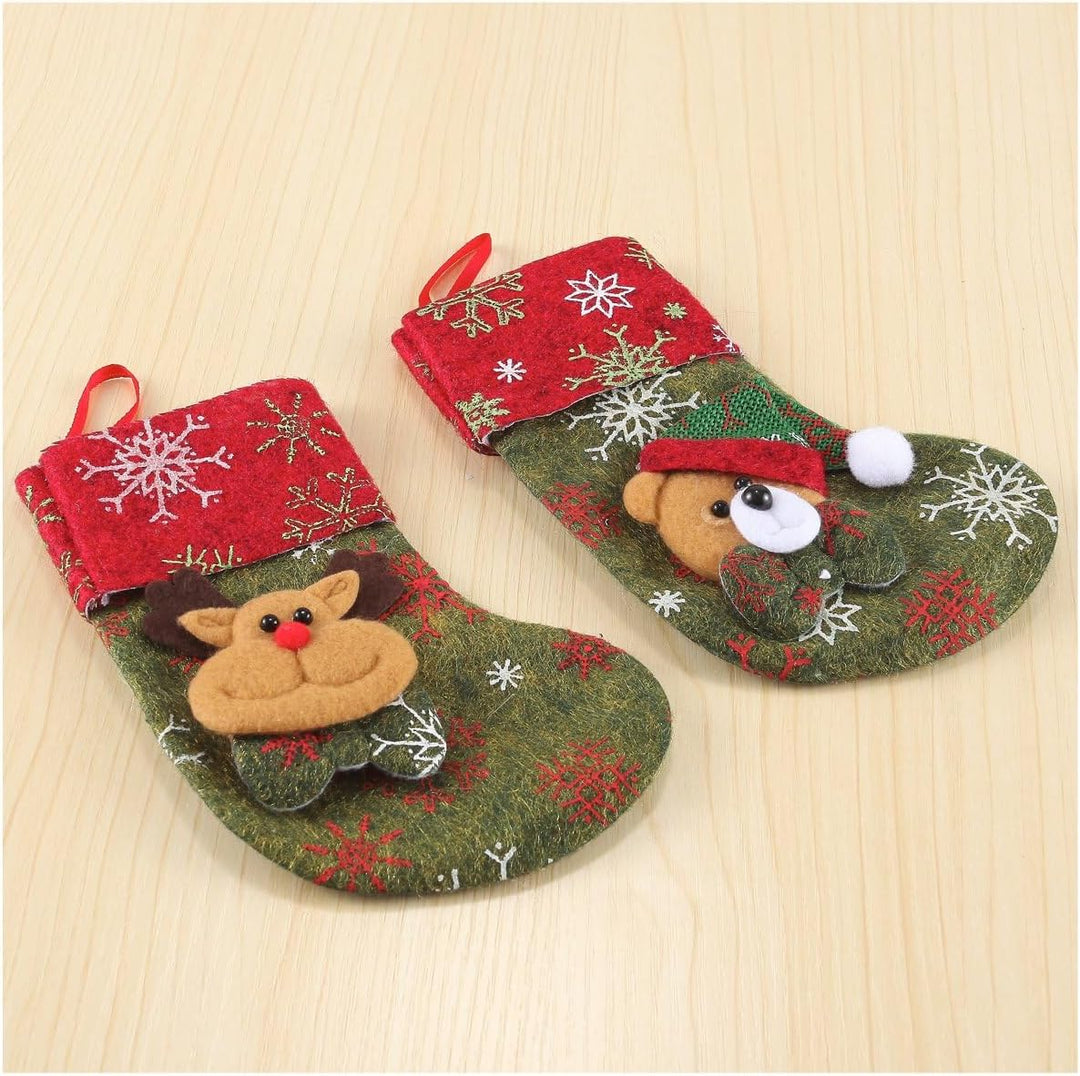 JOYIN 12 Stück Mini Weihnachtsstrumpf - 3D Nikolausstrumpf -Nikolausstiefel für Weihnachtsdekoration