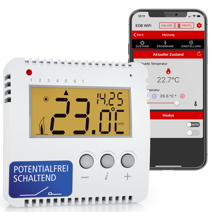ELEKTROBOCK PT14-NP-P WiFi - Smart WLAN Raumthermostat 230V - Heizungssteuerung per APP – Aufputzmon
