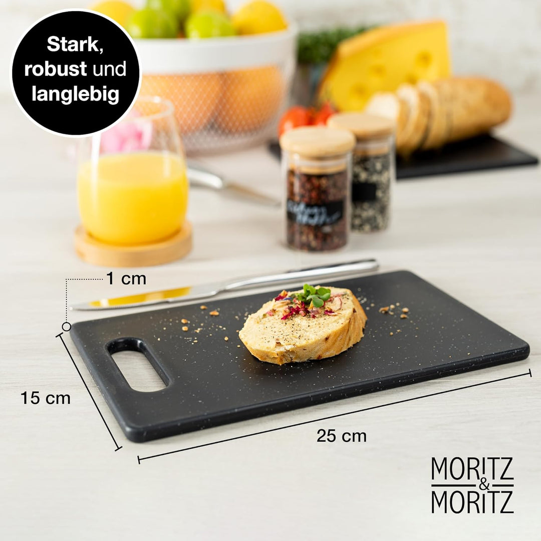 Moritz & Moritz 4x Schneidebrett Kunststoff Set in Granit Optik - 25 x 15 cm - Schneidebretter BPA f