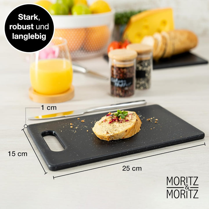 Moritz & Moritz 4x Schneidebrett Kunststoff Set in Granit Optik - 25 x 15 cm - Schneidebretter BPA f