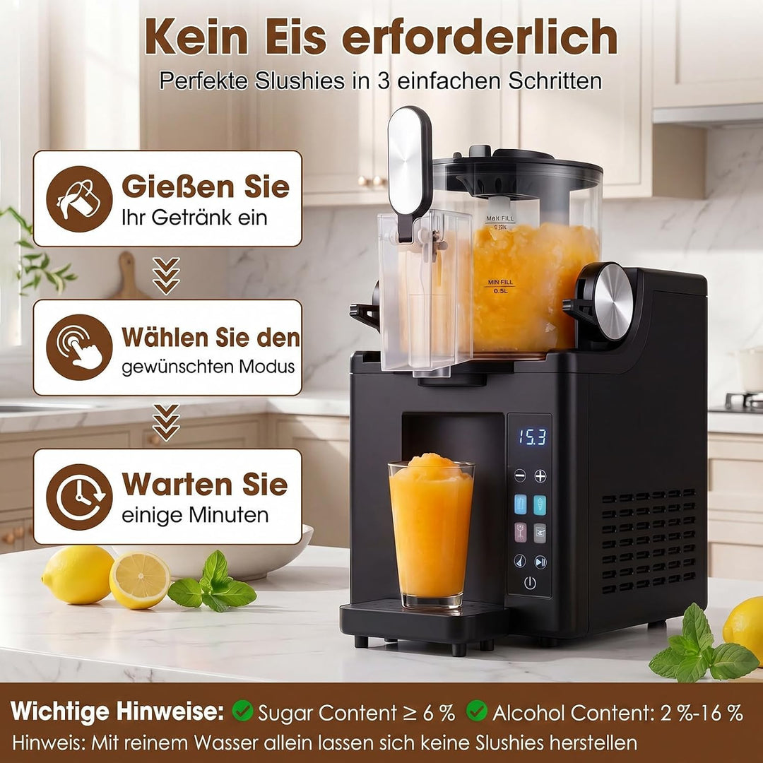 COSTWAY 1,5L Slush Maschine, kein Eis erforderlich | Slushie für Zuhause, mit Automatische Reinigung