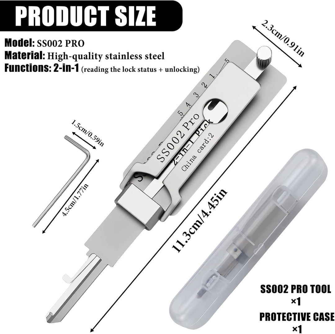 Schlüsseldecoder SS002 Pro Dietrich-Set 2-in-1 hauptschlüssel-decoder aus edelstahl, türöffnungswerk
