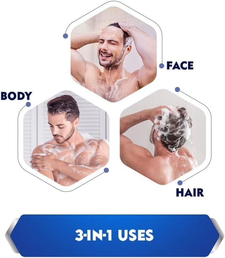 NIVEA MEN Pure Impact Dusch-Shampoo im 6er Pack (6 x 250 ml) Männer Badeschaum für Körper, Gesicht u