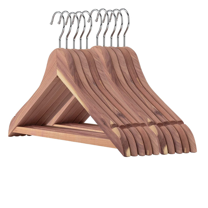 Hangerworld 24 Zedernholz Kleiderbügel 44cm Mit rutschfestem Hosensteg