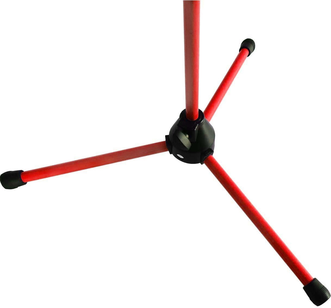 keepdrum MS106 RD Rot Mikrofonständer Mikrofonstativ mit Galgen u. Metall-Sockel