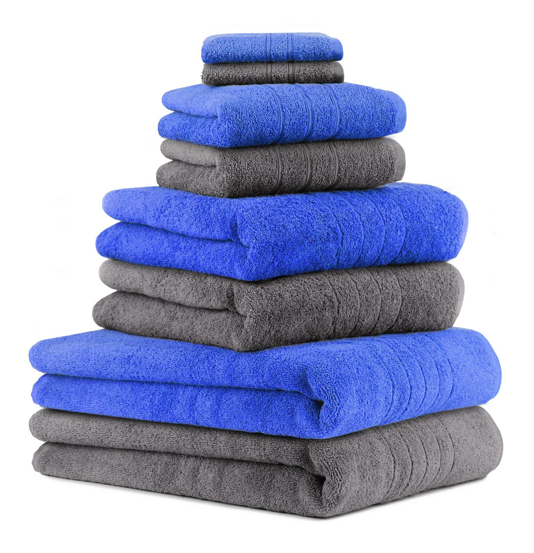 Betz 8er Set Handtücher Handtuch Deluxe 100% Baumwolle 2 Badetücher 2 Duschtücher 2 Handtücher 2 Sei