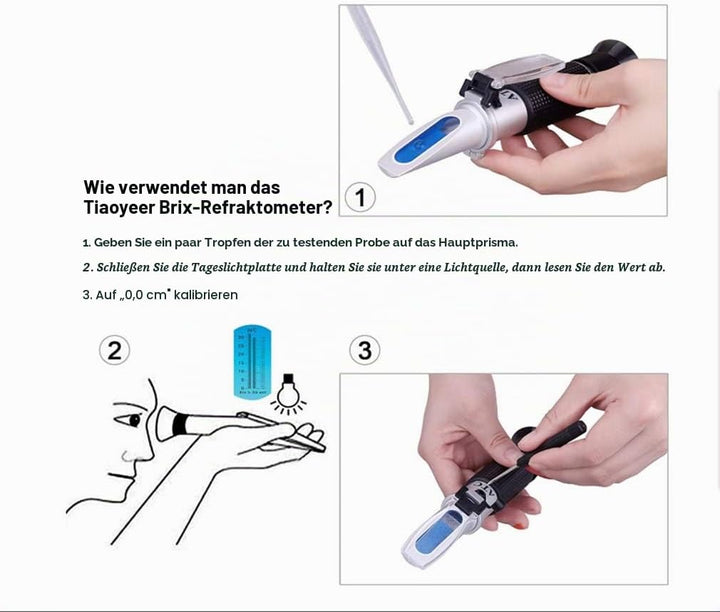Zuckergehalt Refraktometer,refraktometer Honig,Refraktometer 0-32 Brix Wein Refraktometer zur Messun