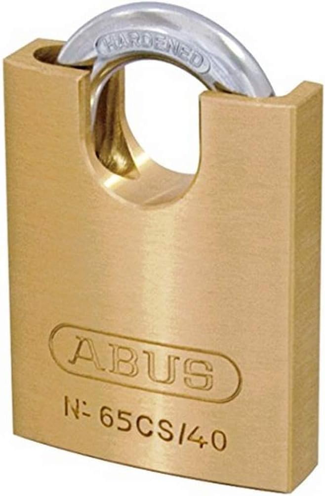ABUS Vorhängeschloss Messing 65CS/40 - Schlosskörper aus Messing - gehärteter Stahlbügel und Bügelsc