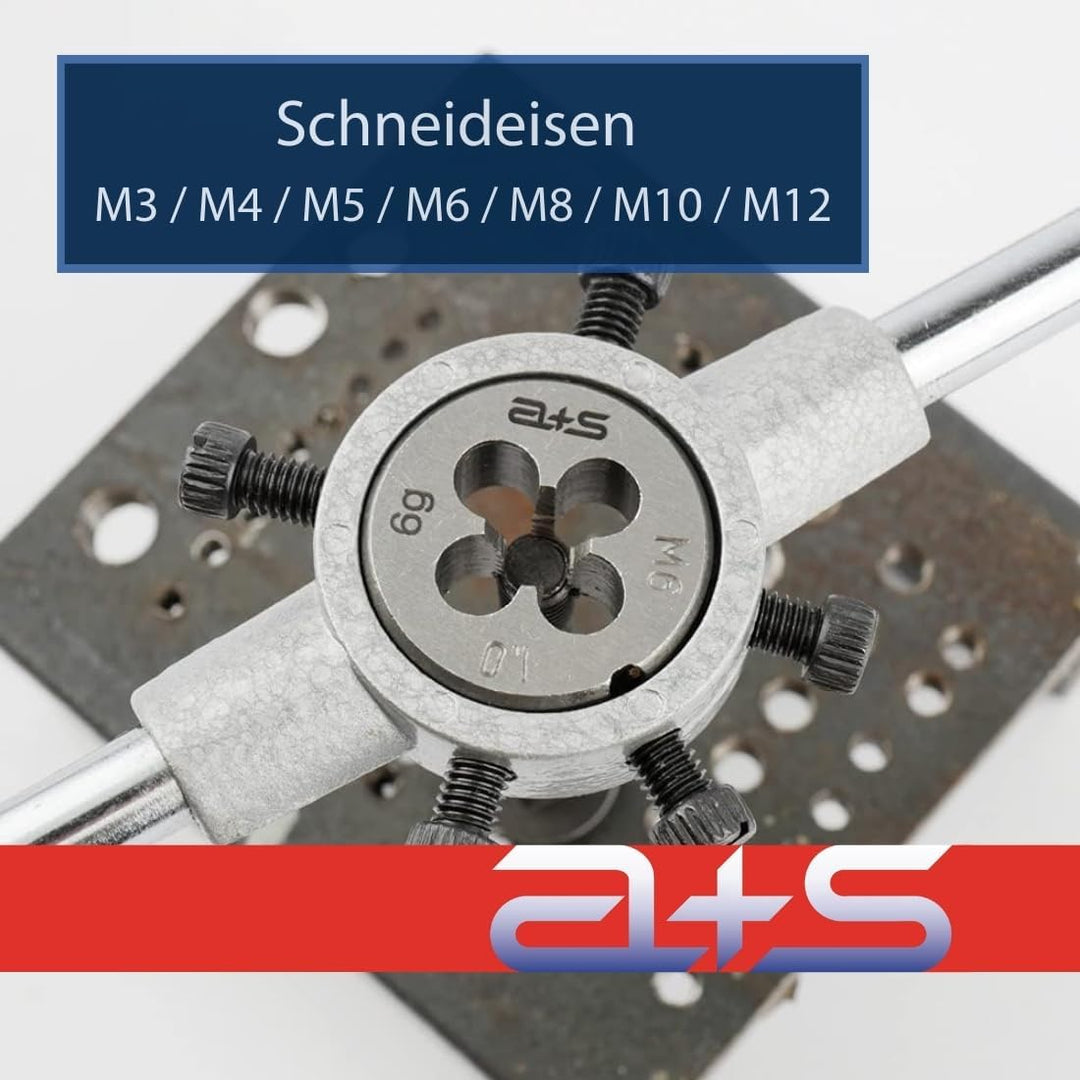 a+s Albrecht & Schulte 32 tlg. Gewindeschneid Satz metrisch M3-M12 | Handgewindebohrer + Gewindeschn