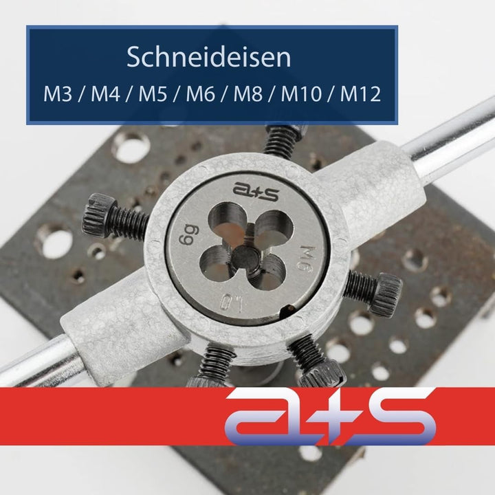 a+s Albrecht & Schulte 32 tlg. Gewindeschneid Satz metrisch M3-M12 | Handgewindebohrer + Gewindeschn