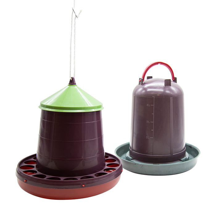 FINCA CASAREJO Pack Futtertrog 2 Kg + Tränke 3 L für Hühner und anderes Geflügel - Futtertrog und Tr