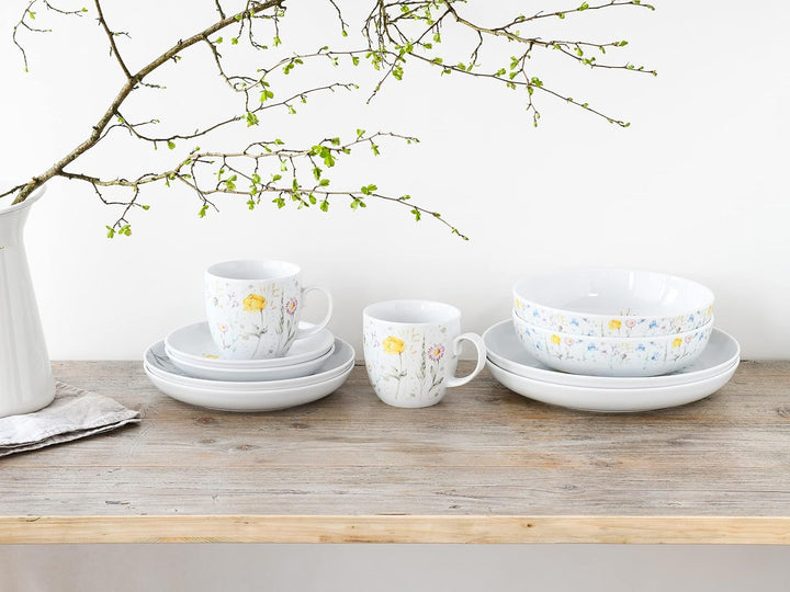 CreaTable, 23617, Serie Allround - WIESENBLUMEN, Geschirrset, Kombiservice 10 teilig