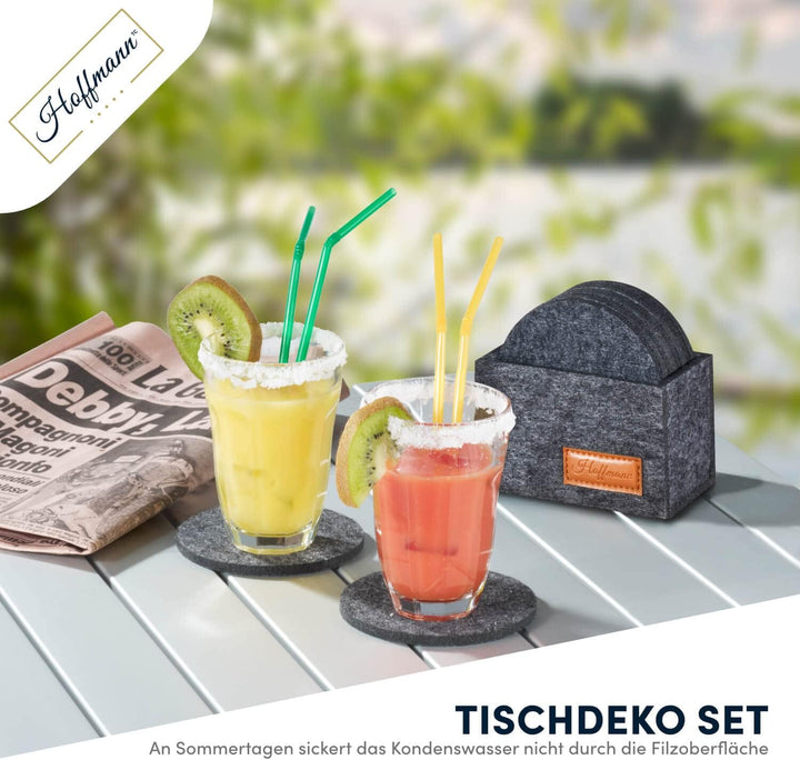 Hoffmann 6er Tischset aus Filz mit Platzsets und Untersetzern I Filzuntersetzer, Platzdeckchen für T