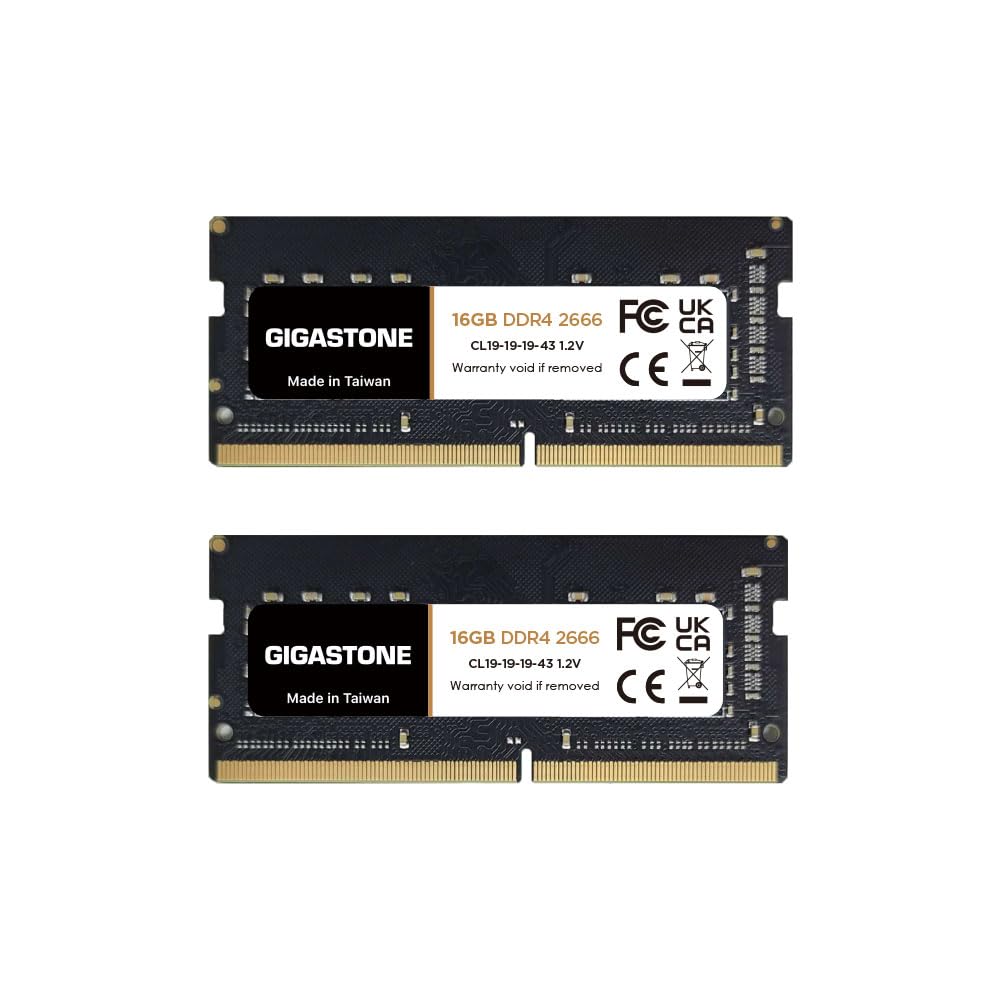 【DDR4 RAM Nur für Laptops】 GIGASTONE 32GB Kit (2x16GB) DDR4 2666MHz (2400MHz or 2133MHz) PC4-21300(P