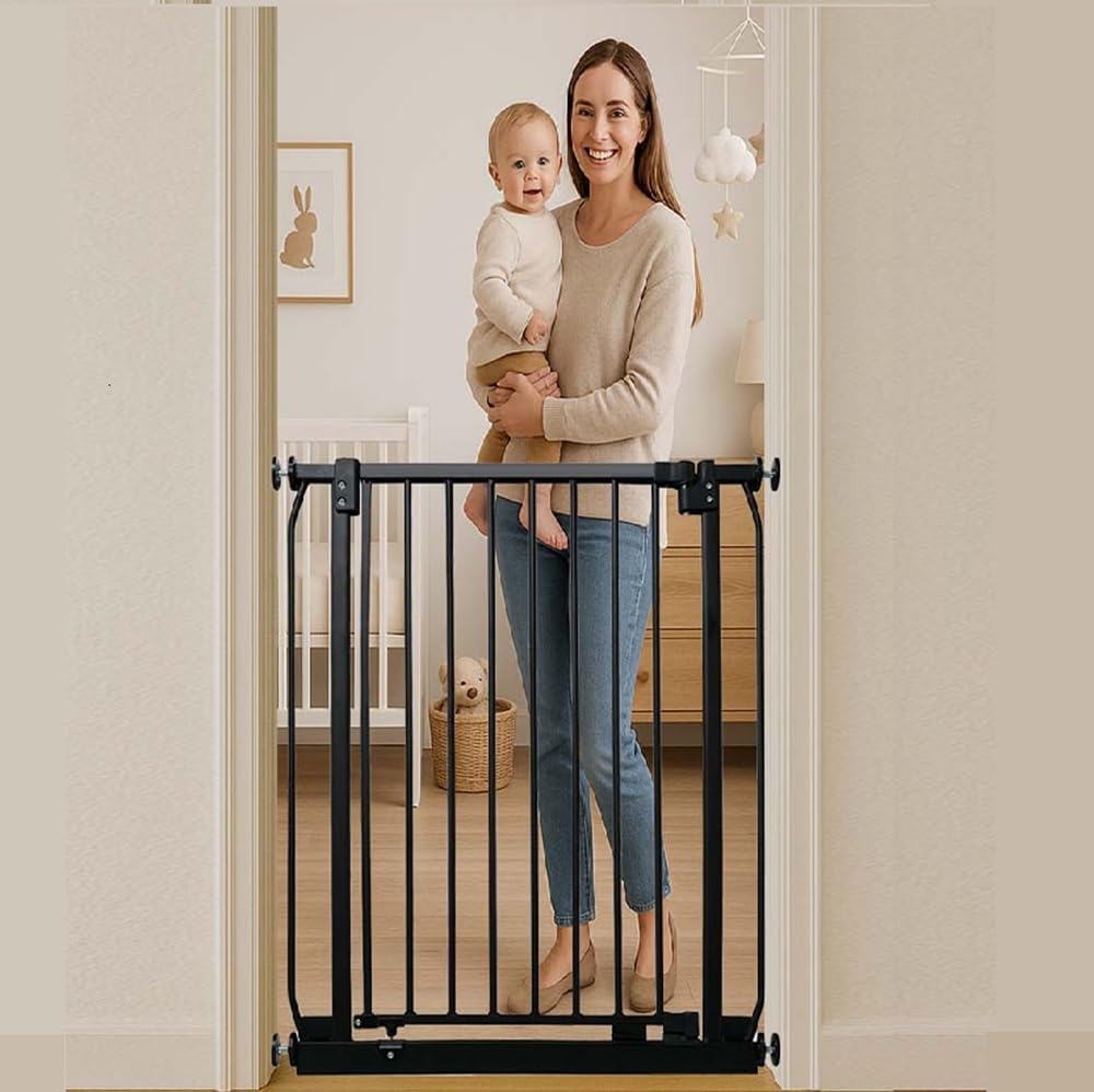 Safetots Extra Hohes Elite Sicherheitsschutzgitter, 71cm - 80cm, Mattschwarz, Extra hohe 96.8cm Höhe