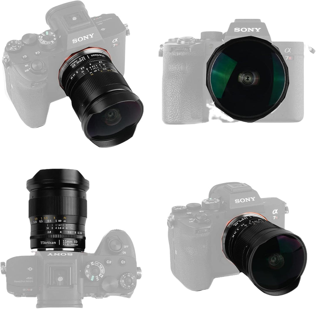 TTArtisan 11mm F2.8 Kameralinse Fisheye kompatibel mit E Mount Kameras wie A7 A7II A7R A7RII A7S A7S