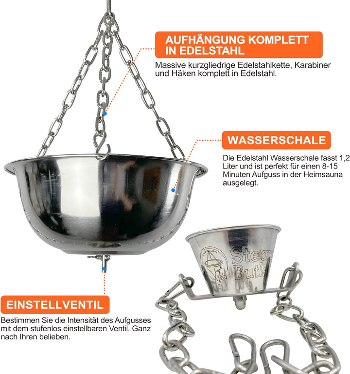 Original Steam Butler Home - Automatischer Aufguss für die Sauna/Heimsauna/Gartensauna - Material: E