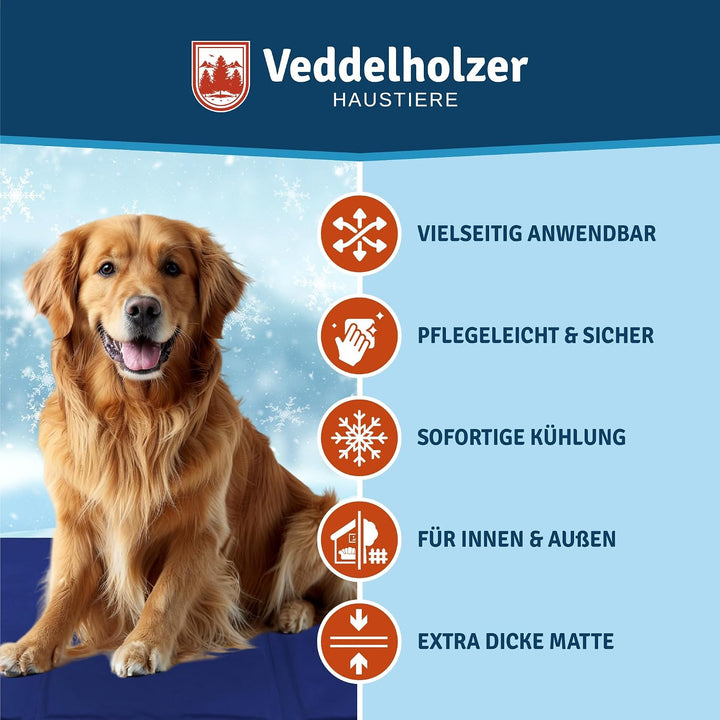 Veddelholzer Kühlmatte (M) für Hunde extra Dick und selbstkühlend ohne Strom Perfekt für Sommer &amp; Re