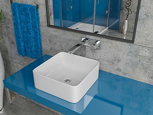 KERABAD Design Keramik Aufsatzwaschbecken Waschschale Waschtisch Keramik-Waschschale modern eckig We