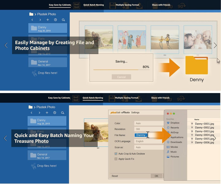 Plustek Foto-Scanner – ePhoto Z300 German Design Award 2018, scannt 4x6 Fotos in 2 s, automatische A