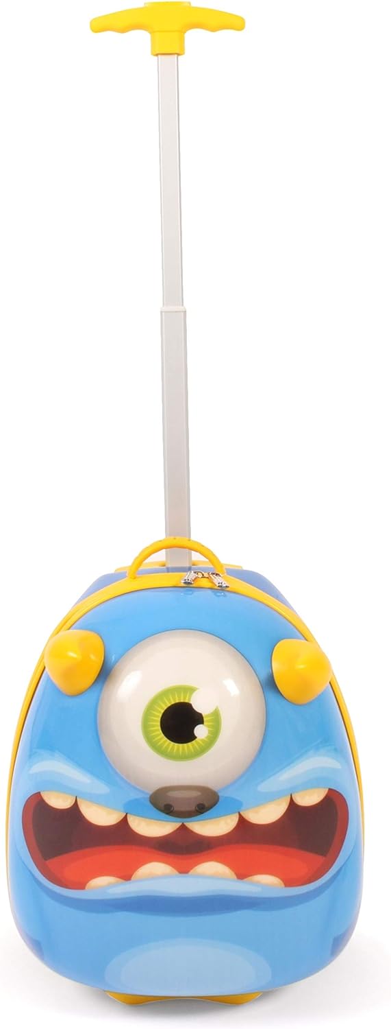 Bayer Chic 2000 - Bouncie Kinder-Trolley mit 3D-Monster-Motiv Kindergepäck, 20 Liter, Blau, 40 cm, B