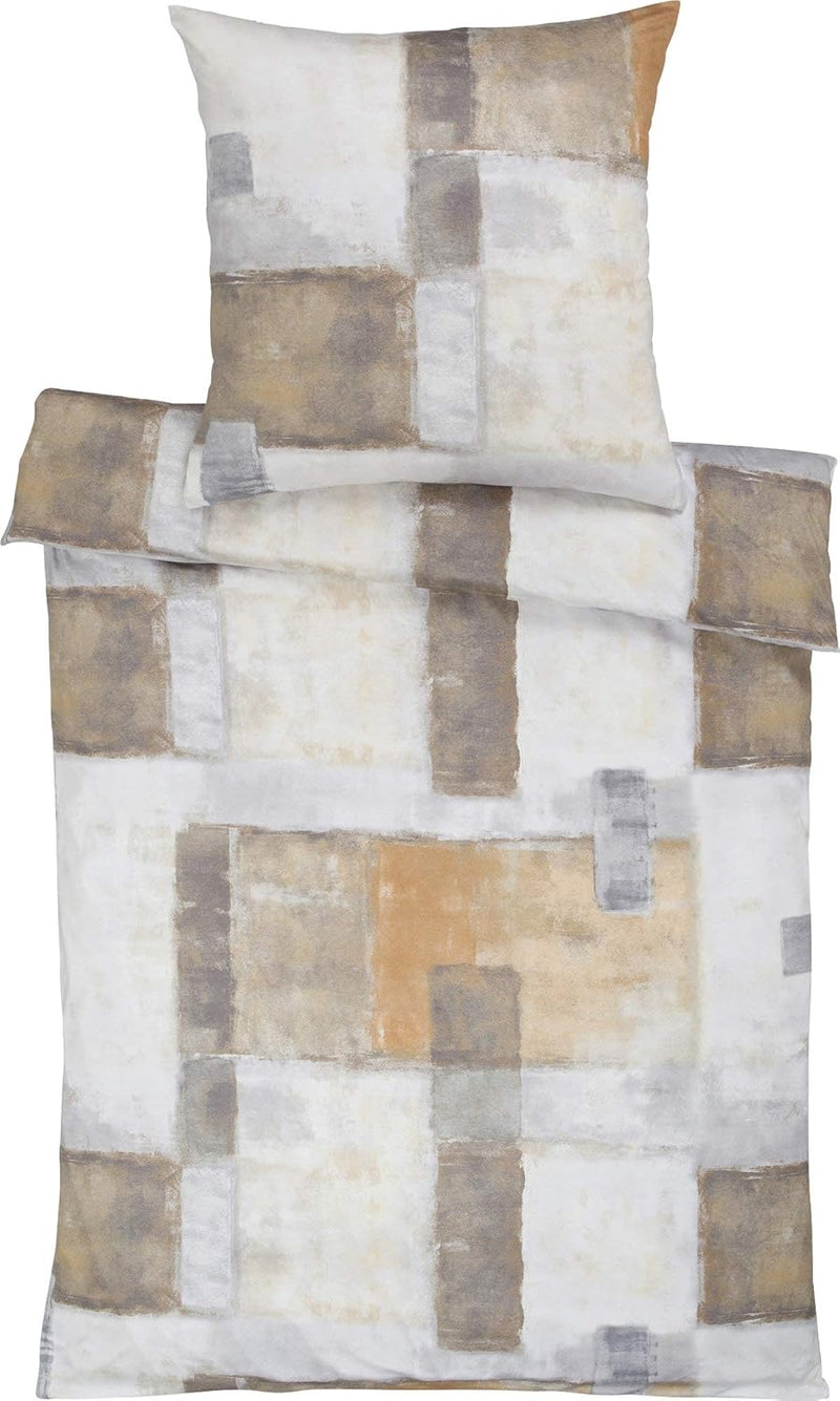 Estella Bettwäsche Eetu Interlock-Jersey Kiesel Grösse 155x220 cm (80x80 cm) 155x220 cm (80x80 cm) K