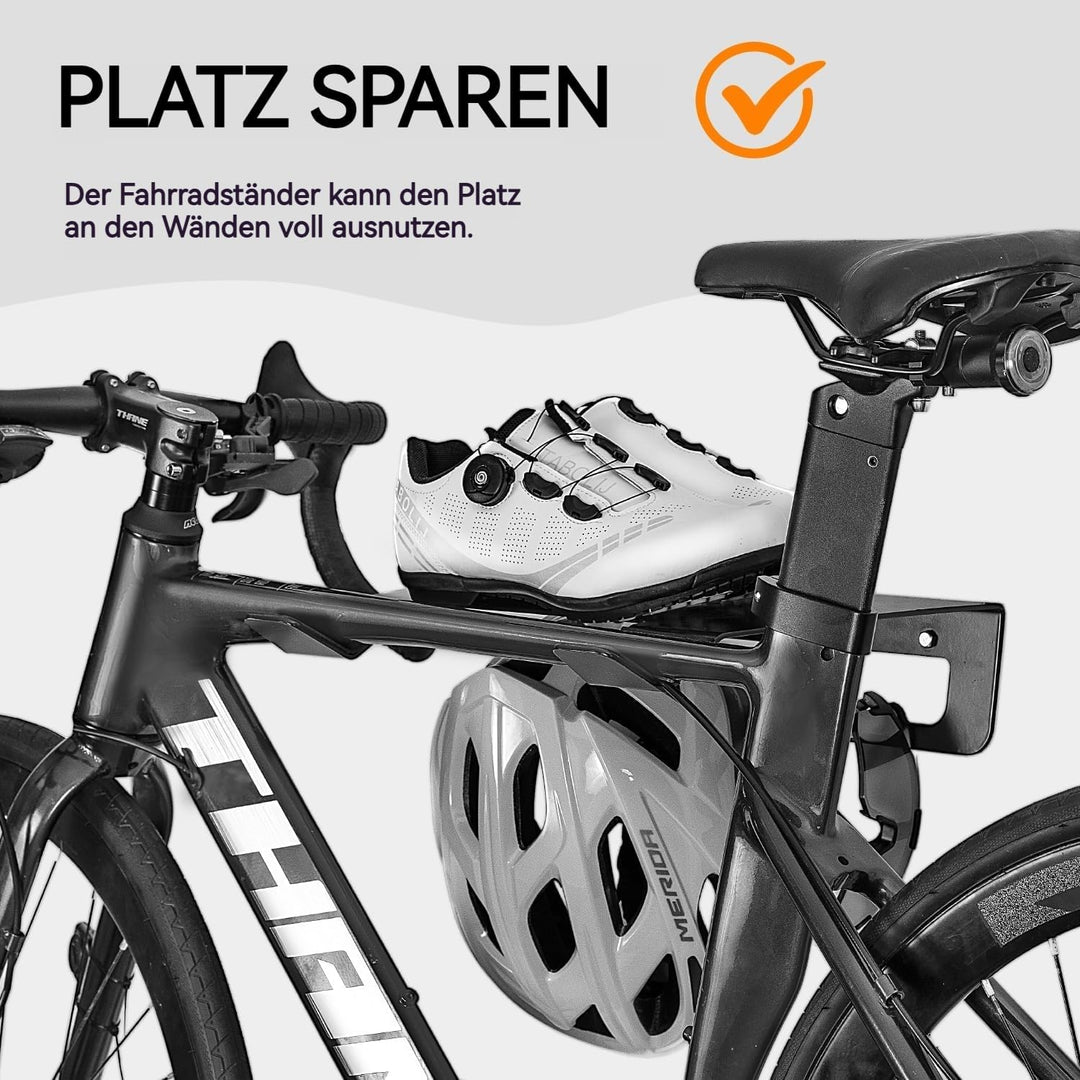 Fahrrad Wandhalterung - Grosse Aufbewahrungsschale 35x30cm für Helme, hält bis 30kg - Geeignet für R
