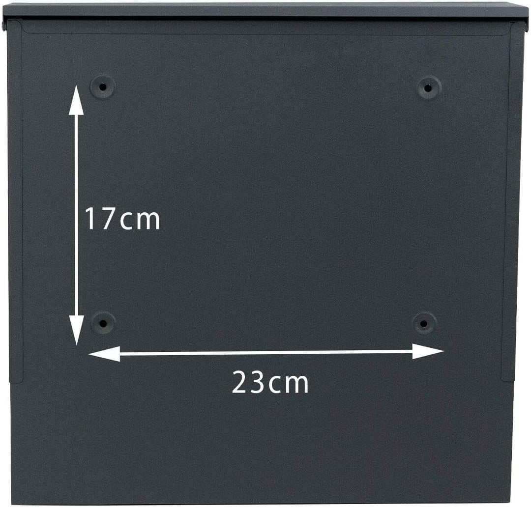 Verda Personalisierter Briefkasten mit Zeitungsfach, 37 x 37 x 10,5 cm, Anthrazit RAL7016 + 2 Schlüs