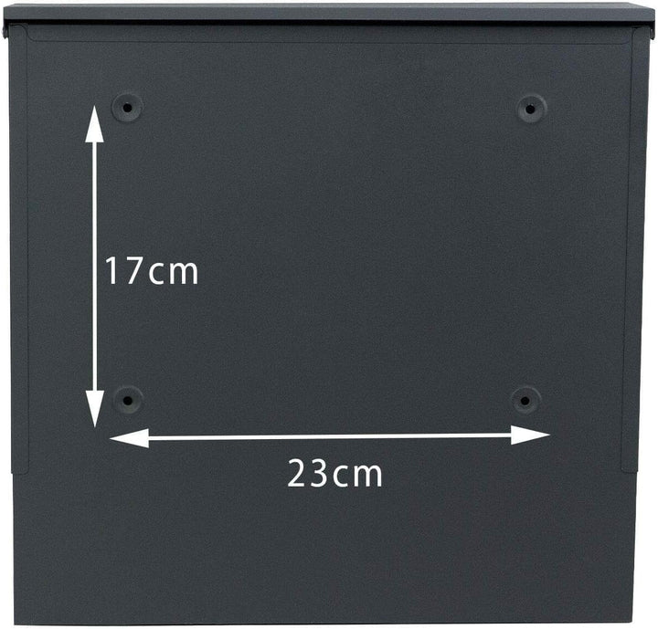 Verda Personalisierter Briefkasten mit Zeitungsfach, 37 x 37 x 10,5 cm, Anthrazit RAL7016 + 2 Schlüs
