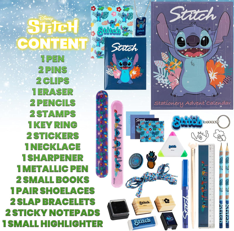 Disney Stitch Adventskalender 2023 Schreibwaren Lilo und Stitch Kinder: 24 Überraschungen mit Schrei