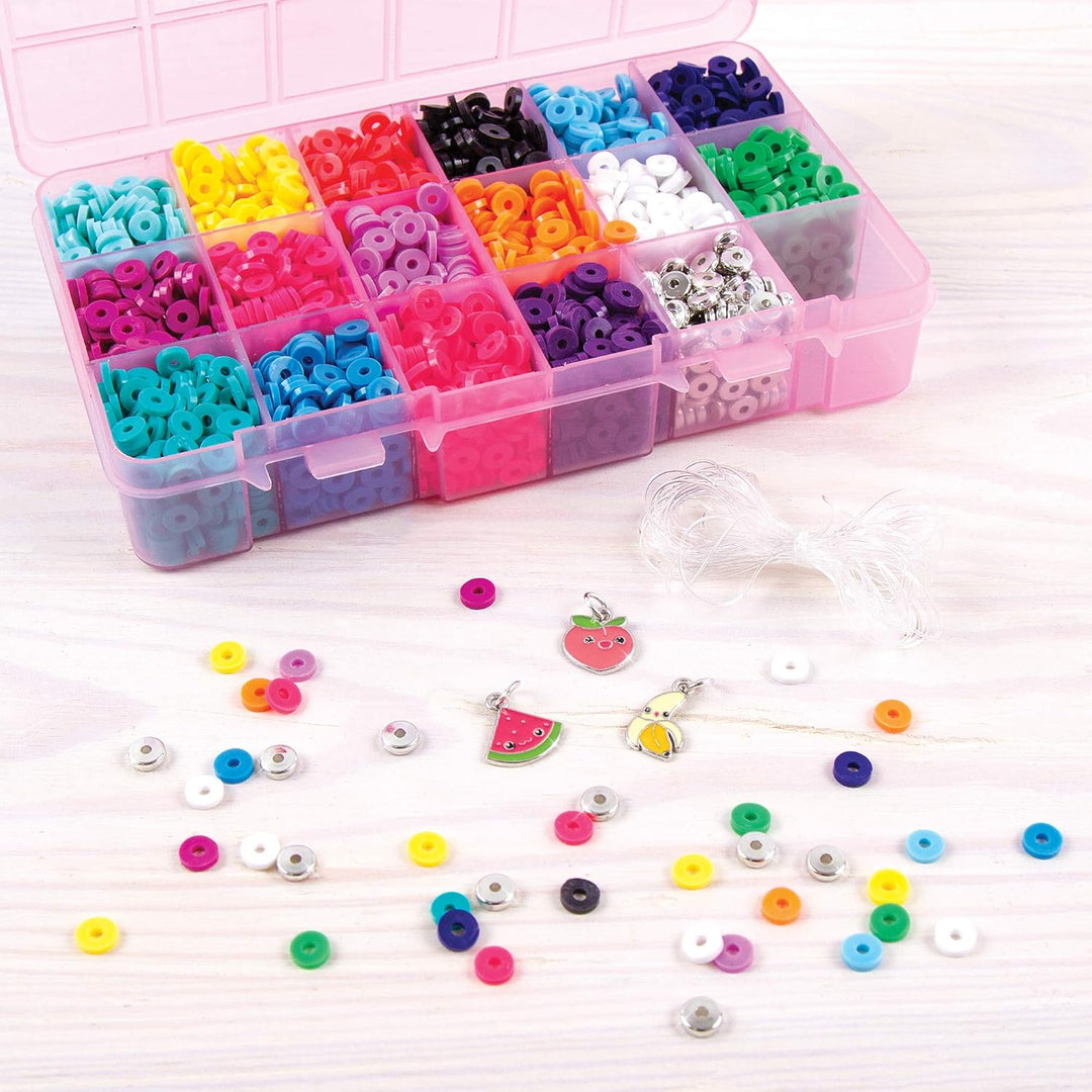 Make It Real – Heishi Freundschaftshalskette und Armband Perlen mit Aufbewahrungsbox – Schmuckset fü