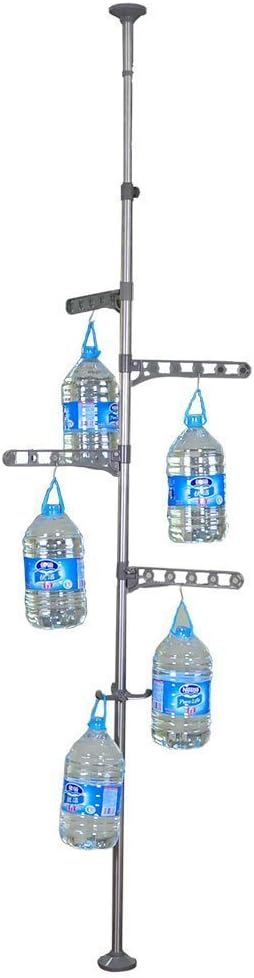 BAOYOUNI 4-Tier Stehend Wäscheständer kleiderständer Teleskopstange Kleiderbügel Organizer Boden bis