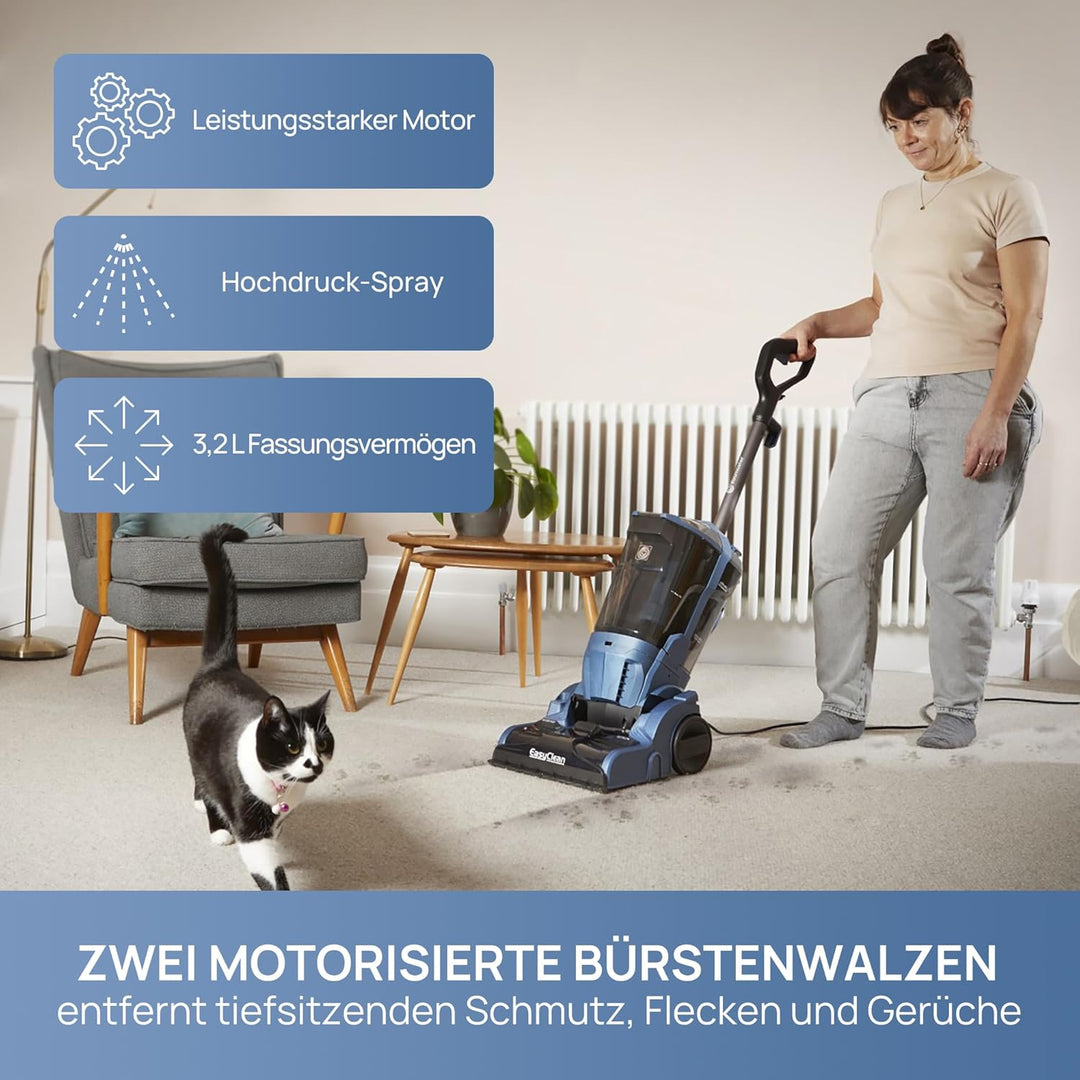 Vacmaster Teppichreiniger mit Doppelbürstenwalzen | Leistungsstarker 750 W-Motor grosse Reinigungsfl