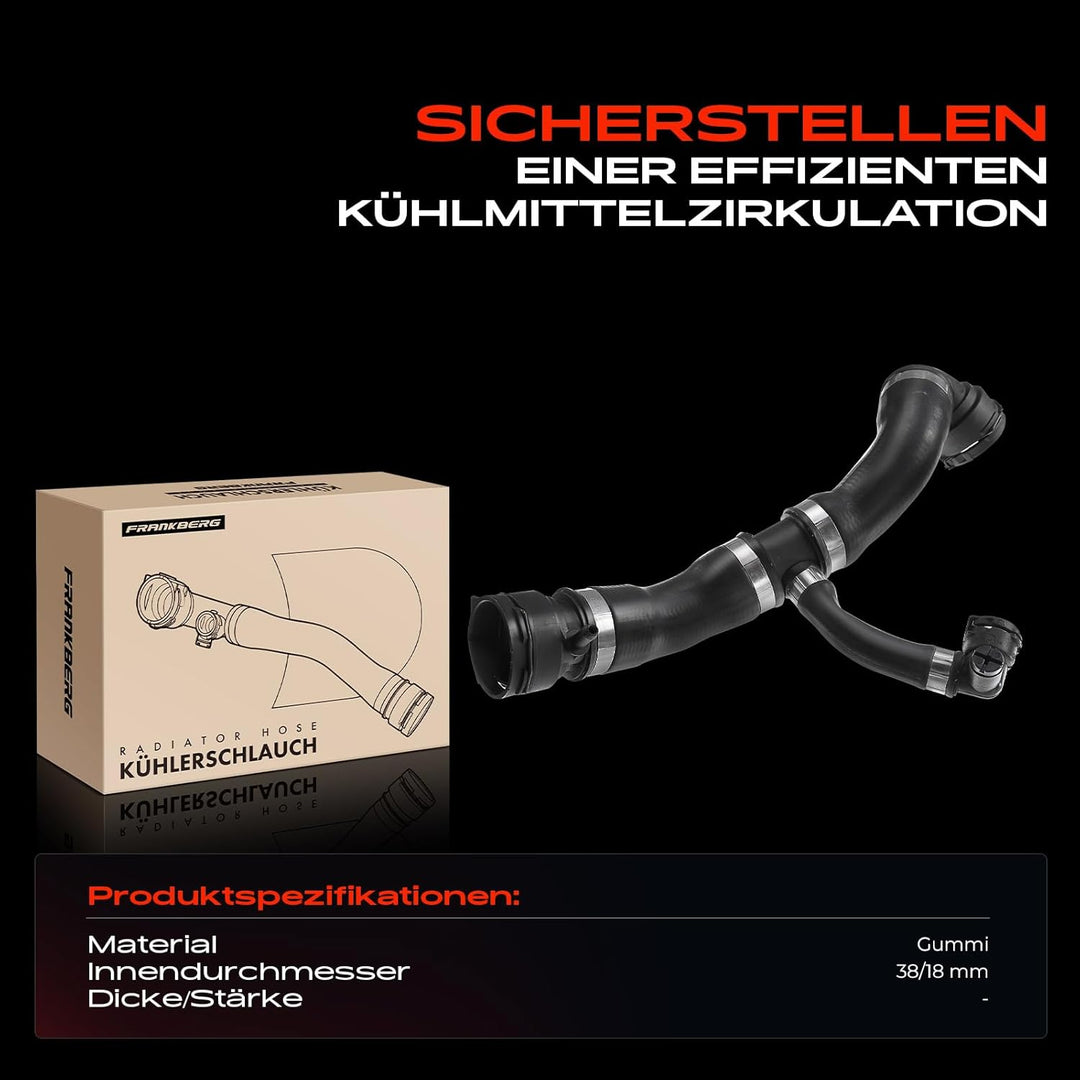 Frankberg Kühlerschlauch Kühlwasserschlauch Links Oben Kompatibel mit 1er E81 116i 1.6L 2007-2011 1e