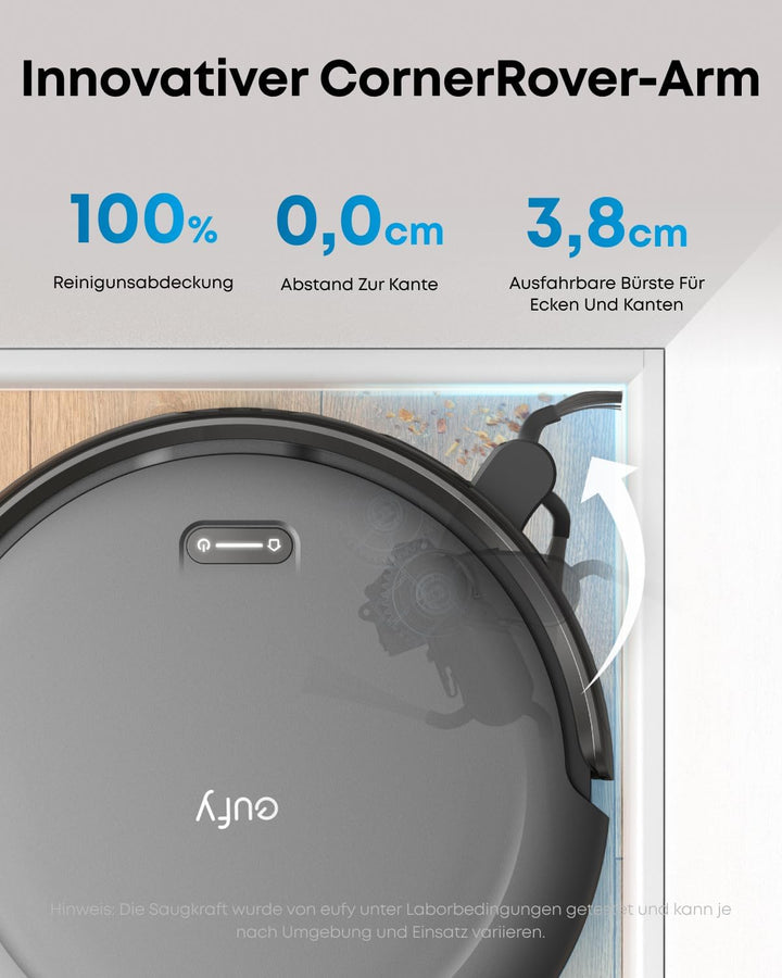 eufy C10 Set Saugroboter mit Automatischer Absaugstation,7,2cm Design | Teppichreinigung, Ausfahrbar