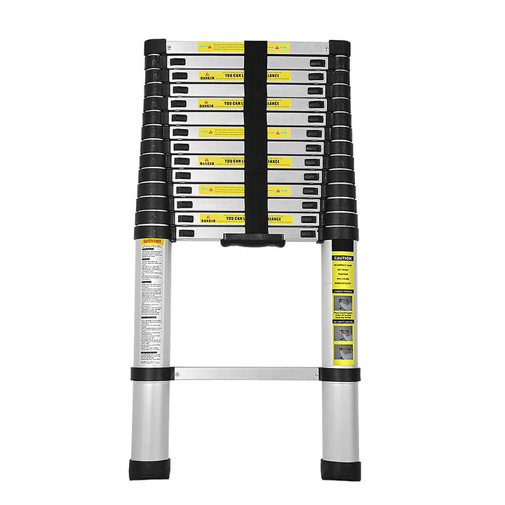Eulenke 4,4M Teleskopleiter - Rutschfester Multifunktionsleiter 150 kg Belastbarkeit - Aluleiter Hau
