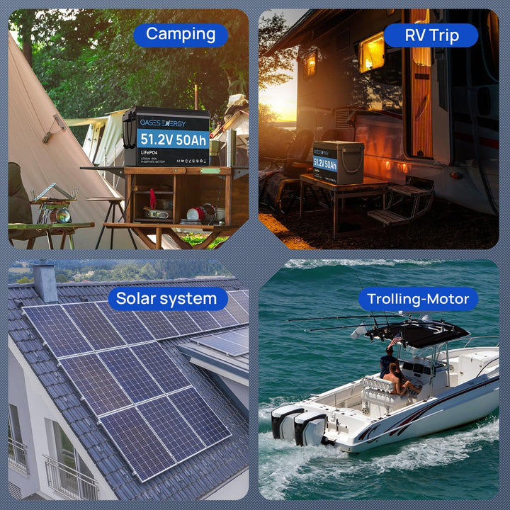 48V 50Ah LiFePO4 Lithium Batterie Mini mit Bluetooth, 50A BMS, Deep Cycles 48V LiFePO4 Batterie, 256