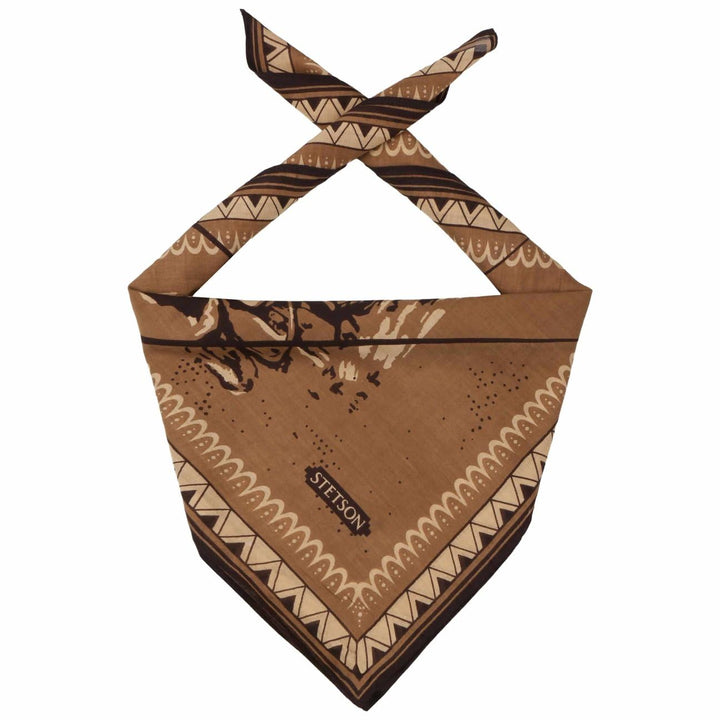 Stetson Last Drop Bandana Herren - Stirnband Baumwolltuch für Frühling/Sommer Einheitsgrösse beige-b
