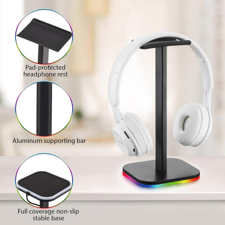 Btuty Kopfhörer-Halterung beleuchtet auf der Unterseite RGB-Licht für Schreibtisch PC Gaming-Headset