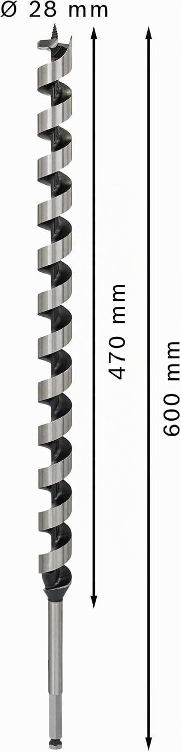 Bosch Professional Holzschlangenbohrer mit 1/4"-Sechskantschaft (Ø 28 mm) Durchmesser: 28/Gesamtläng
