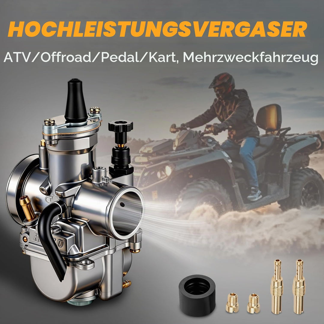 JFG RACING 28 mm Vergaser, PWK 28 Power Jet Vergaser für ATV Quads Quad Pit Dirt Bike Scooter KOSO 2