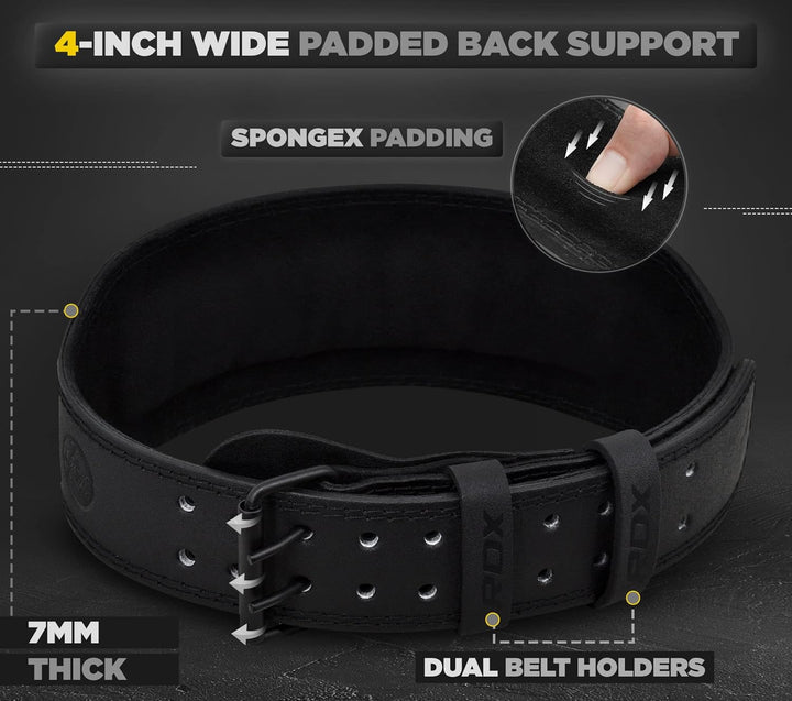 RDX Gewichthebergürtel Leder 4” und 6”, 10 Verstellbar Löcher Trainingsgürtel Schnalle, Powerlifitin
