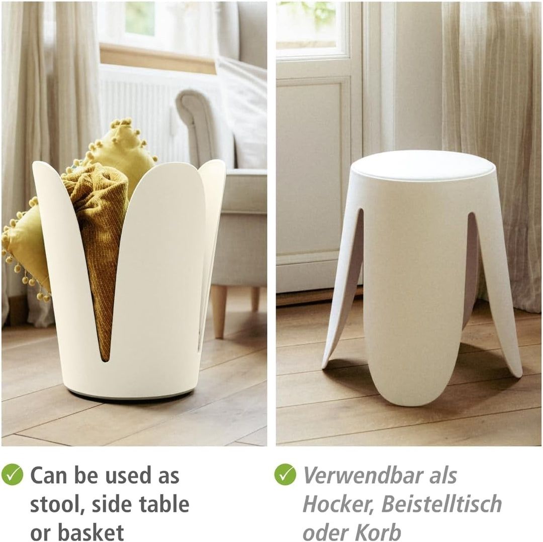 WENKO Badhocker Mod. Comiso, belastbar bis 180 kg, mit gepolsterter Sitzfläche und rutschsicheren Fü