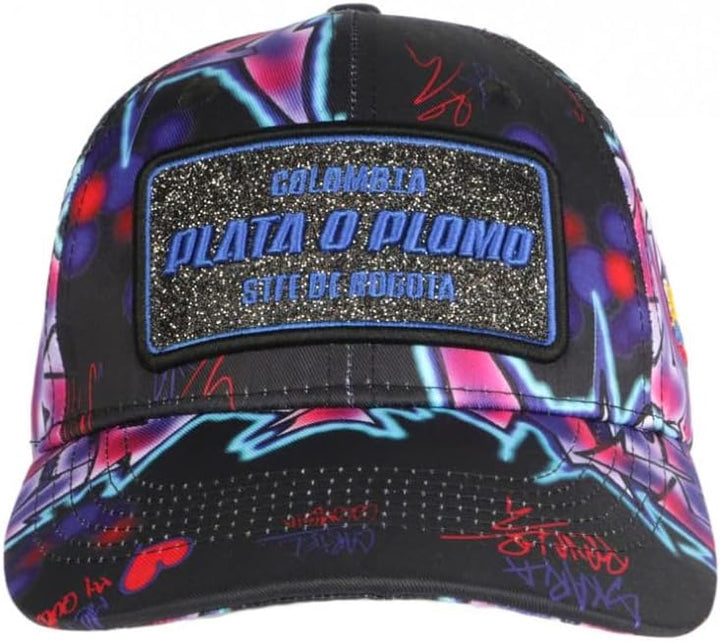 Kappe Plata O Blei, Blau und Rosa, Strass, Kolumbia Baseball – Unisex, blau, Einheitsgrösse