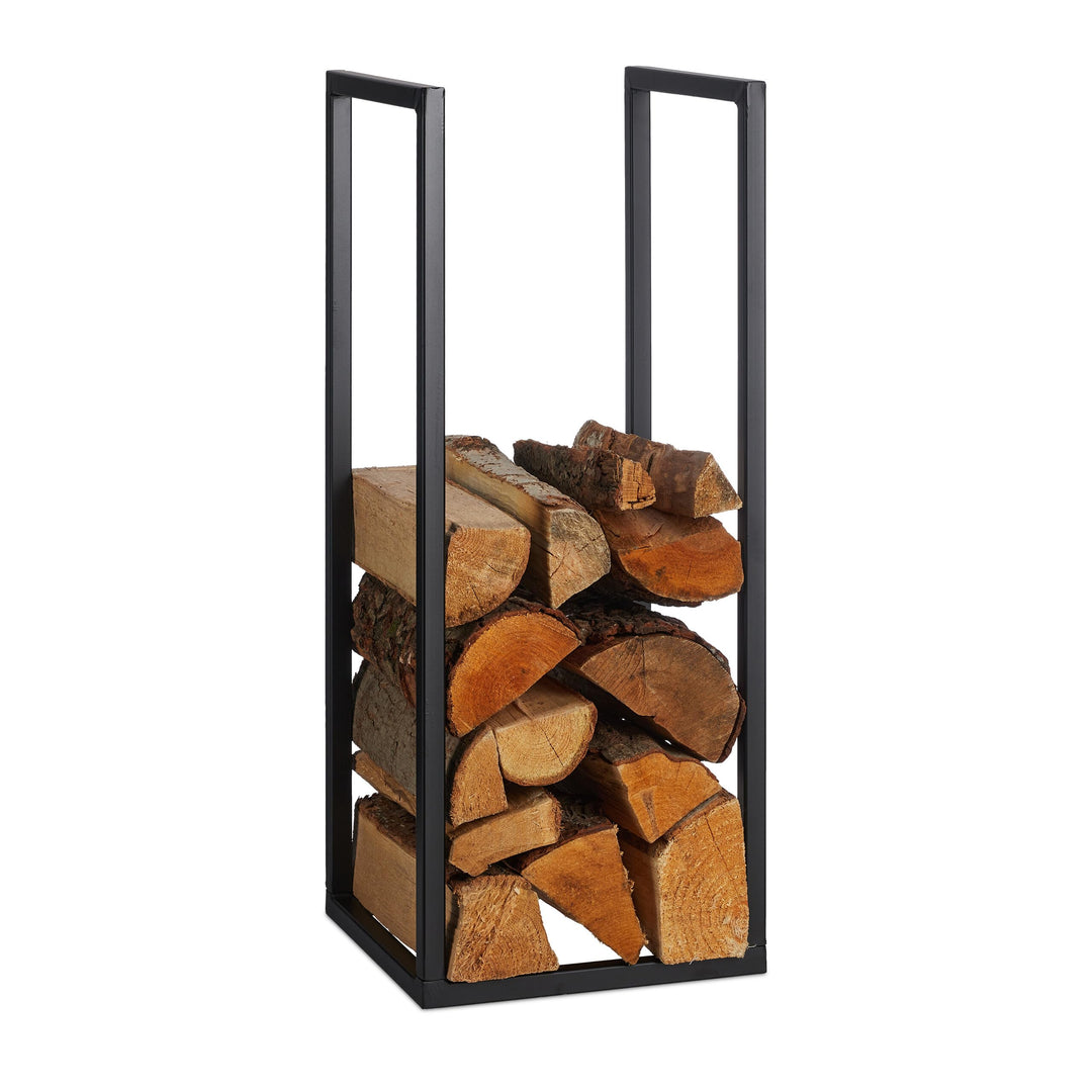 Relaxdays Kaminholzregal, Metall, HBT: 75x30x30 cm, Brennholzregal innen, für Feuerholz, Stapelholz,