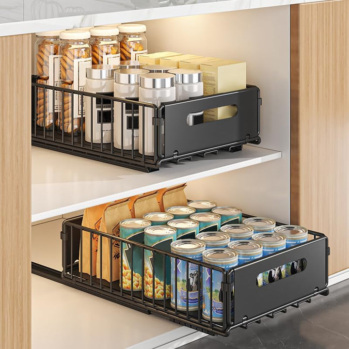 Aufbewahrung unter der Spüle aus Metall mit ausziehbarer Schublade, Regal unter der Spüle, Organizer